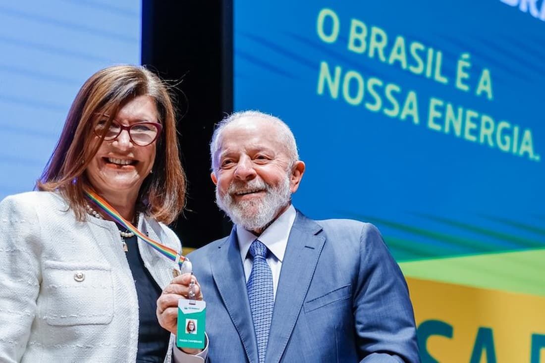 Lula e a nova presidente da Petrobras, Magda Chambriard