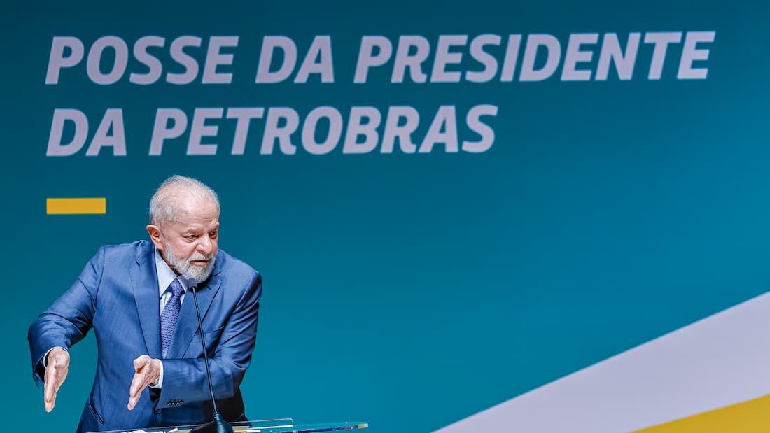 Lula na posse da nova presidente da Petrobras, Magda Chambriard