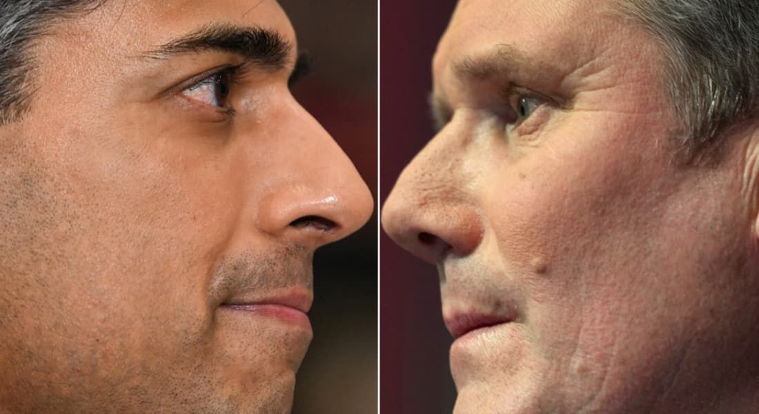 Conservador Rishi Sunak e trabalhista Keir Starmer