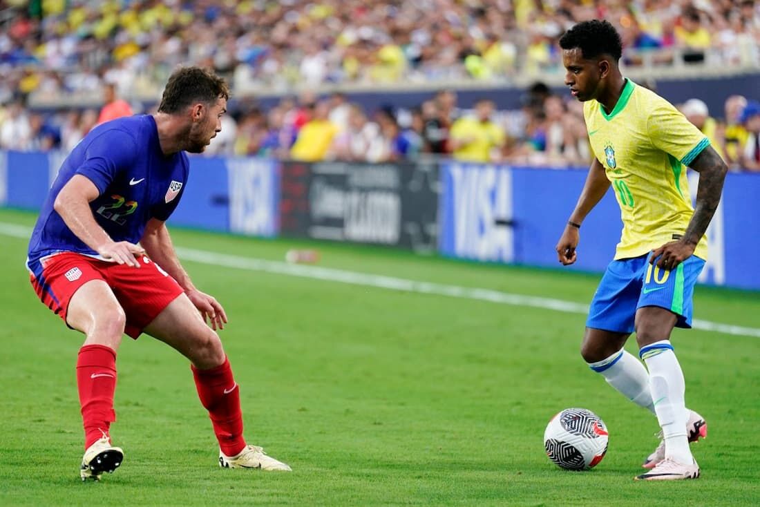 Rodrygo foi o autor do gol do Brasil contra os Estados Unidos