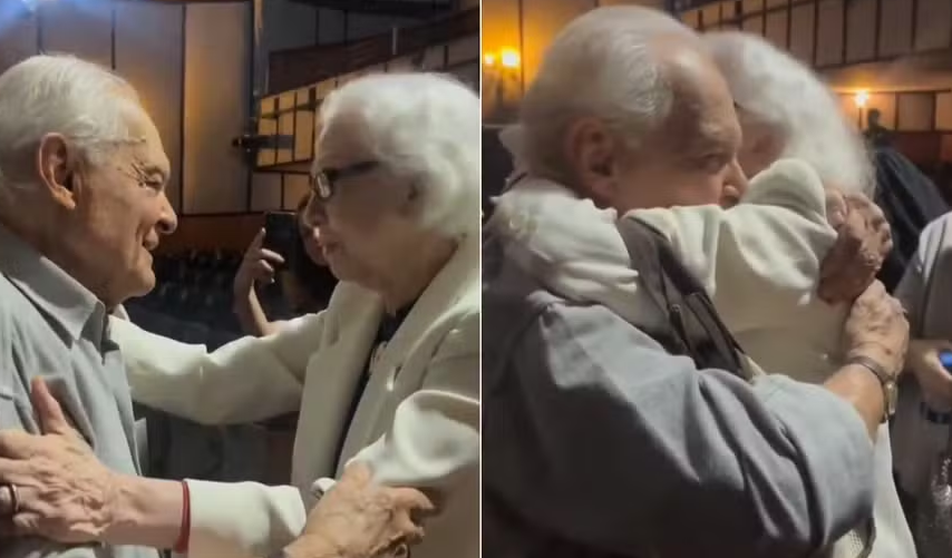 Fernanda Montenegro se emociona em encontro com Othon Bastos no Rio 