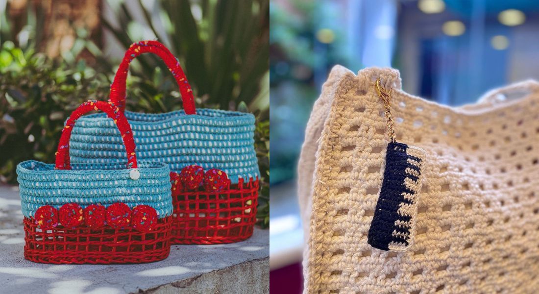 Novos modelos de bolsas de crochê foram desenvolvidas com o tema da feira