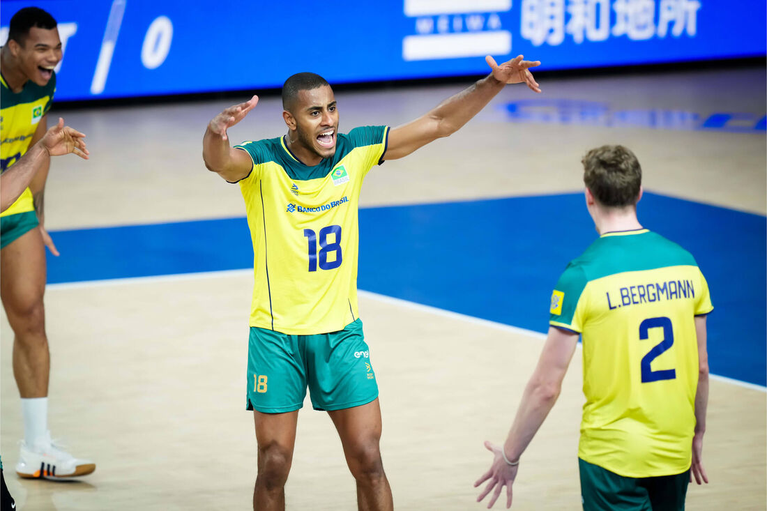 Brasil vence Alemanha pela Liga das Nações Masculina de vôlei