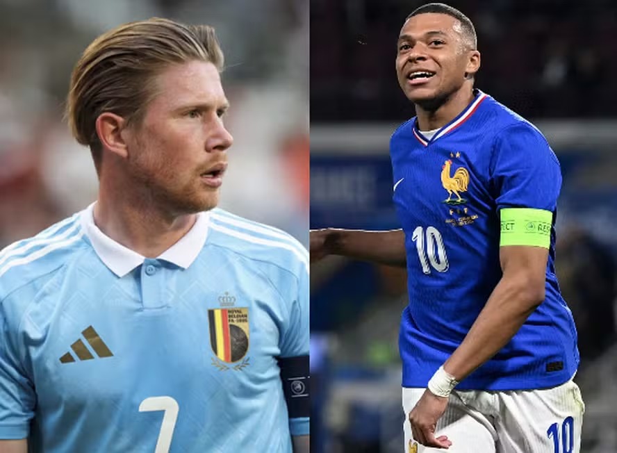 Eurocopa 2024: Kevin De Bruyne e Kylian Mbappé em campo durante amistosos