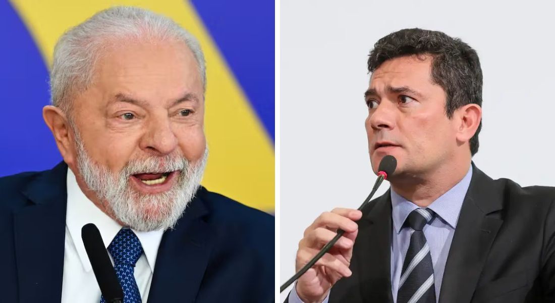 O presidente Lula (PT) e o senador Sergio Moro (União-PR)