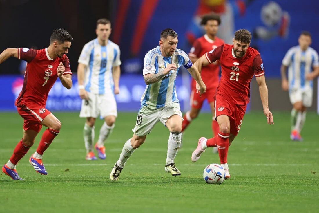 Lionel Messi em Argentina x Canadá pela Copa América 