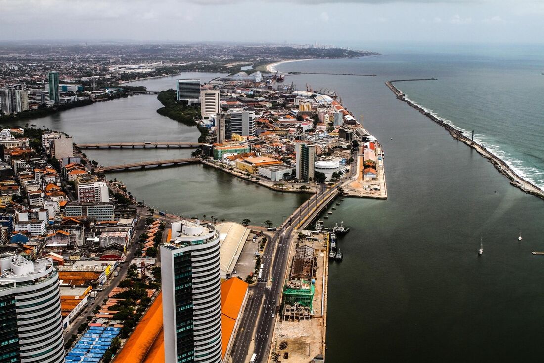 Vista aérea do centro do Recife