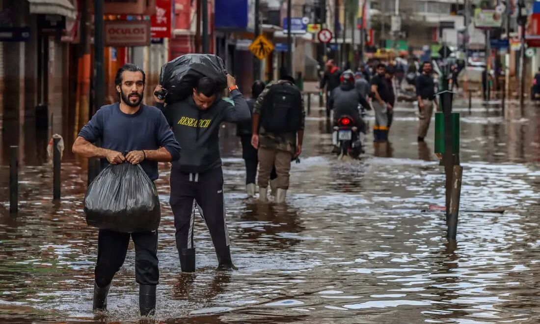 Porto Alegre sofreu com inundações por conta das chuvas que atingiram o Rio Grande do Sul em maio