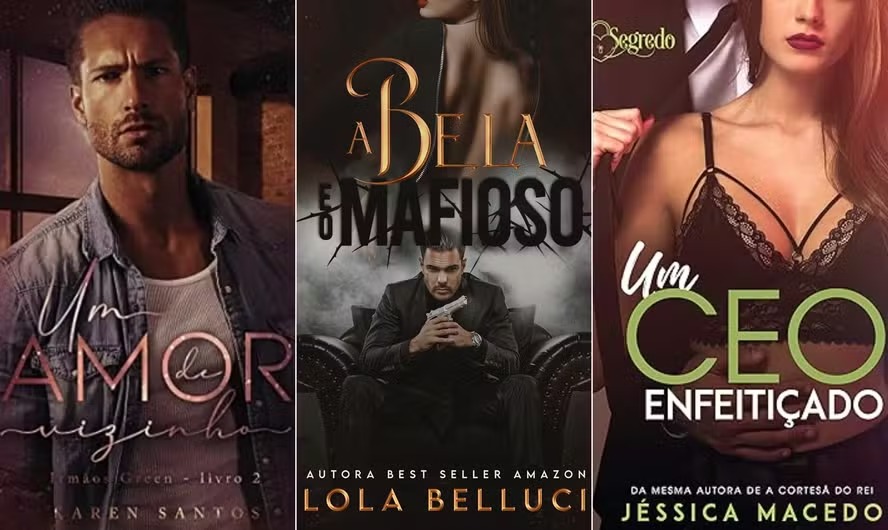 Capas de romances hot de Karen Santos, Lola Belluci e Jéssica Macedo