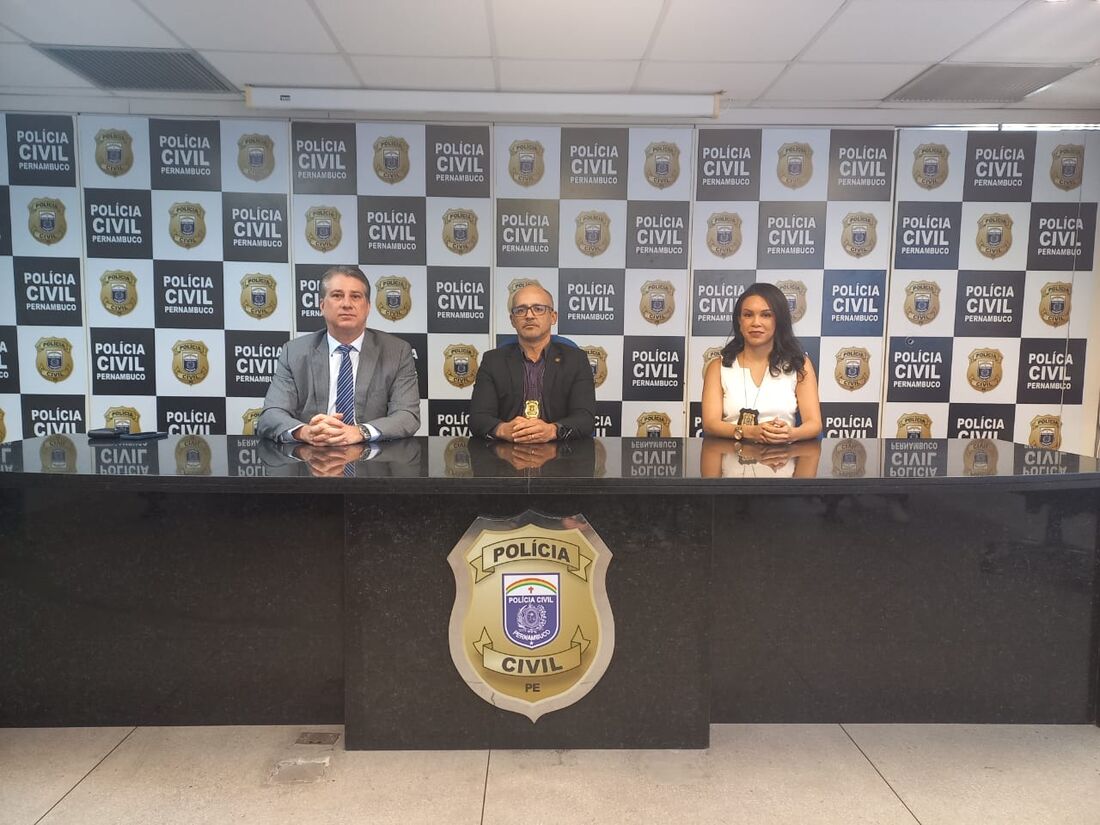 Gestor do DPCA, Darlson Macedo//Diretor da DIRESP, Ivaldo Pereira// Delegada da DPCAI de Jaboatão dos Guararapes, Cláudia Gonzaga