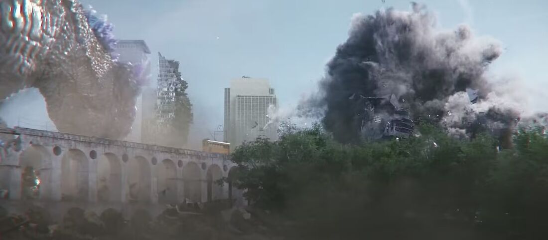 Arcos da Lapa em cena de Godzilla X Kong: O Novo Império 