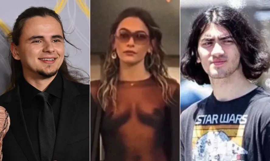 Da esquerda para a direira, Prince Jackson, Paris Jackson e Bigi Jackson 