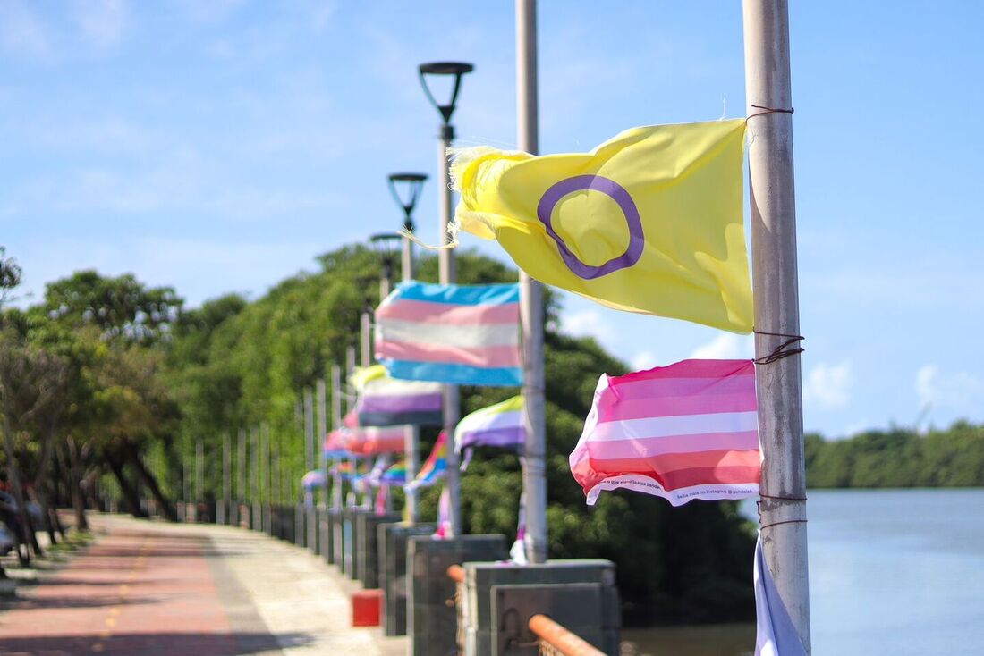 Rua da Aurora ganhou bandeiras em homenagem ao Dia Internacional do Orgulho LGBTQIAPN+