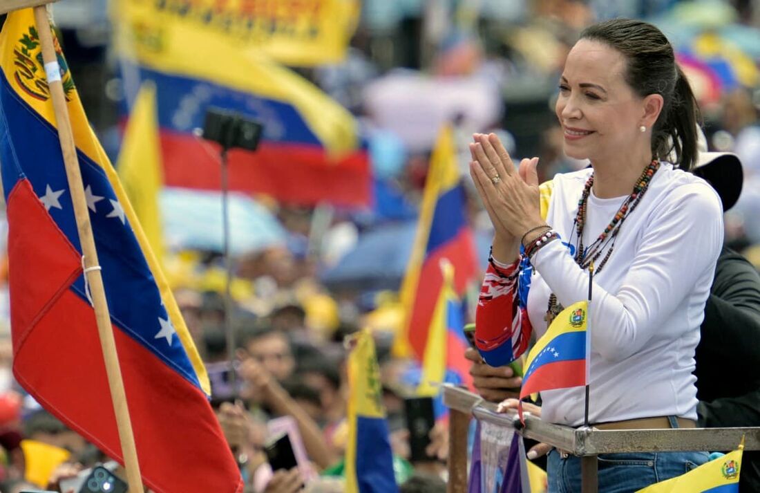 A líder da oposição venezuelana Maria Corina Machado