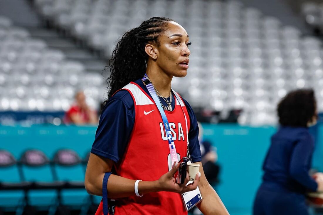  A'ja Wilson, estrela da seleção de basquete americana 