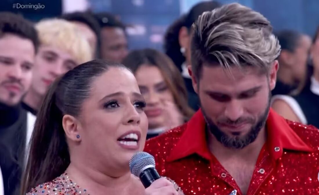 Tati Machado ao lado de Diego Maia: apresentadora foi quem ganhou a "Dança dos Famosos" em 2024 