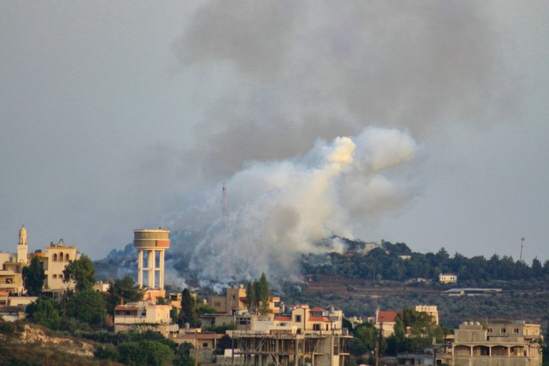 Bombardeio de Israel na vila de Dhayra, no sul do Líbano