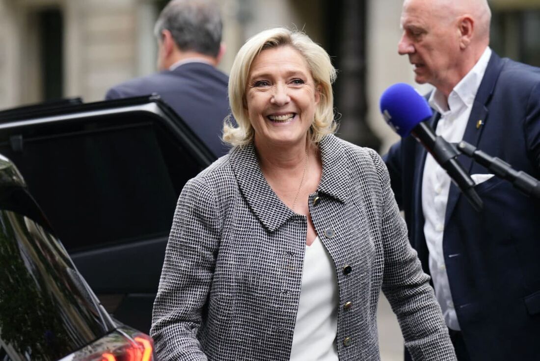 A líder do partido de extrema direita francês Rassemblement National (RN), Marine Le Pen