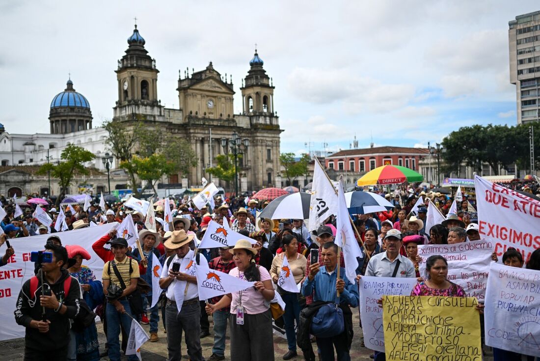 Agricultores protestam na Guatemala