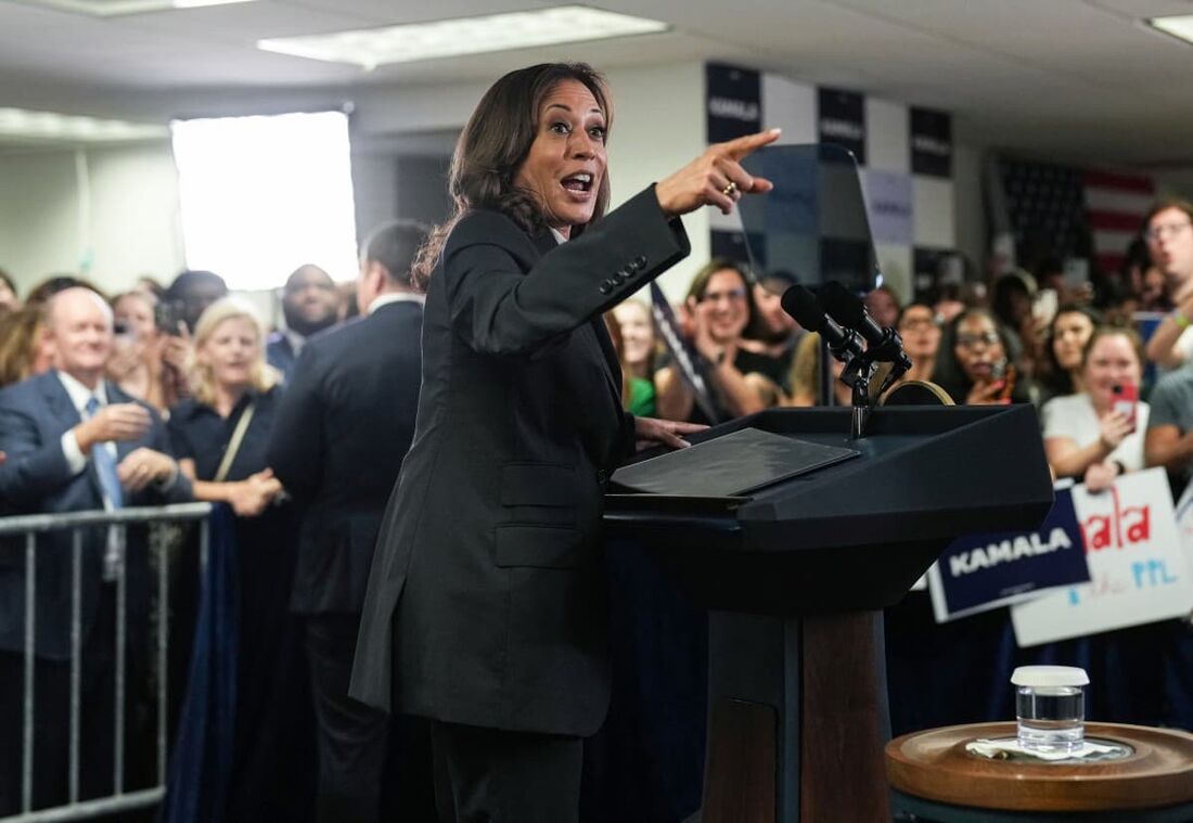 Kamala Harris compara Trump a 'predadores' e 'trapaceiros'