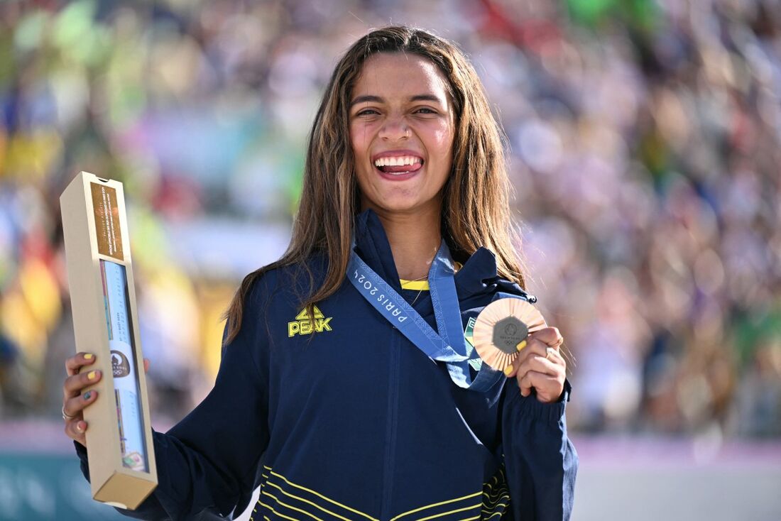 Rayssa Leal foi medalha de bronze em Paris 2024