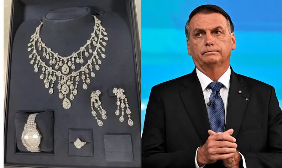 Bolsonaro e joias apreendidas pela Receita