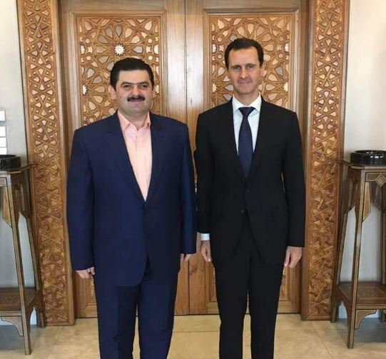 Baraa Katerji e o presidente sírio, Bashar al-Assad