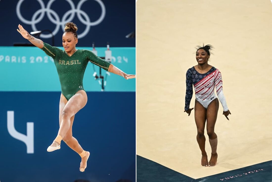 Rebeca Andrade e Simone Biles são as favoritas na disputa do individual geral 