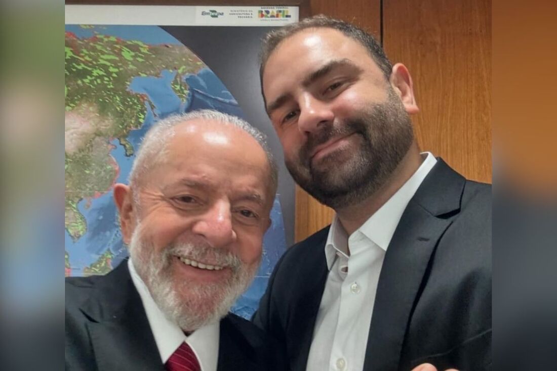 O presidente Luiz Inácio Lula da Silva (PT), e seu filho caçula Luís Cláudio