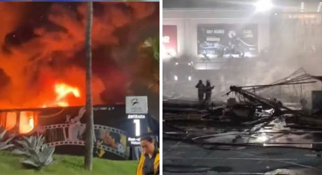 Incêndio na Casa Warner em shopping do Rio de Janeiro