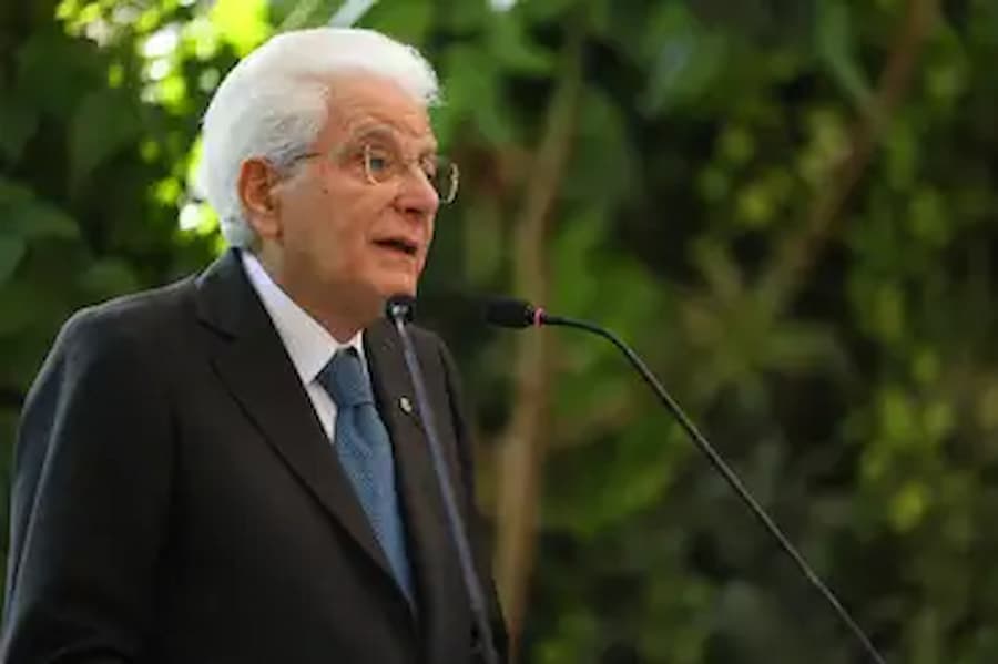 O presidente da Itália, Sergio Mattarella, em palestra na Gávea, zona sul do Rio de Janeiro. 