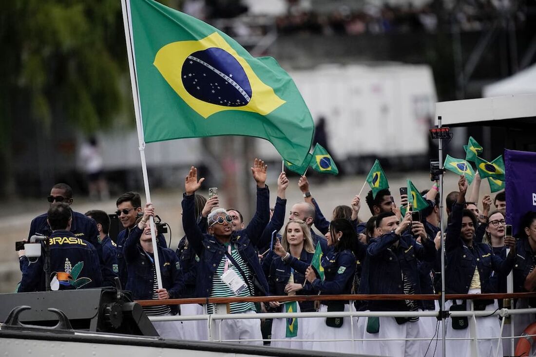 Time Brasil durante a cerimônia de abertura dos Jogos Olímpicos de Paris