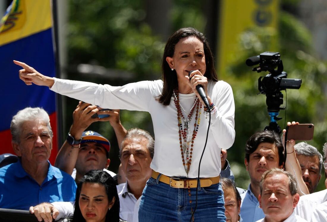 A líder da oposição venezuelana Maria Corina Machado