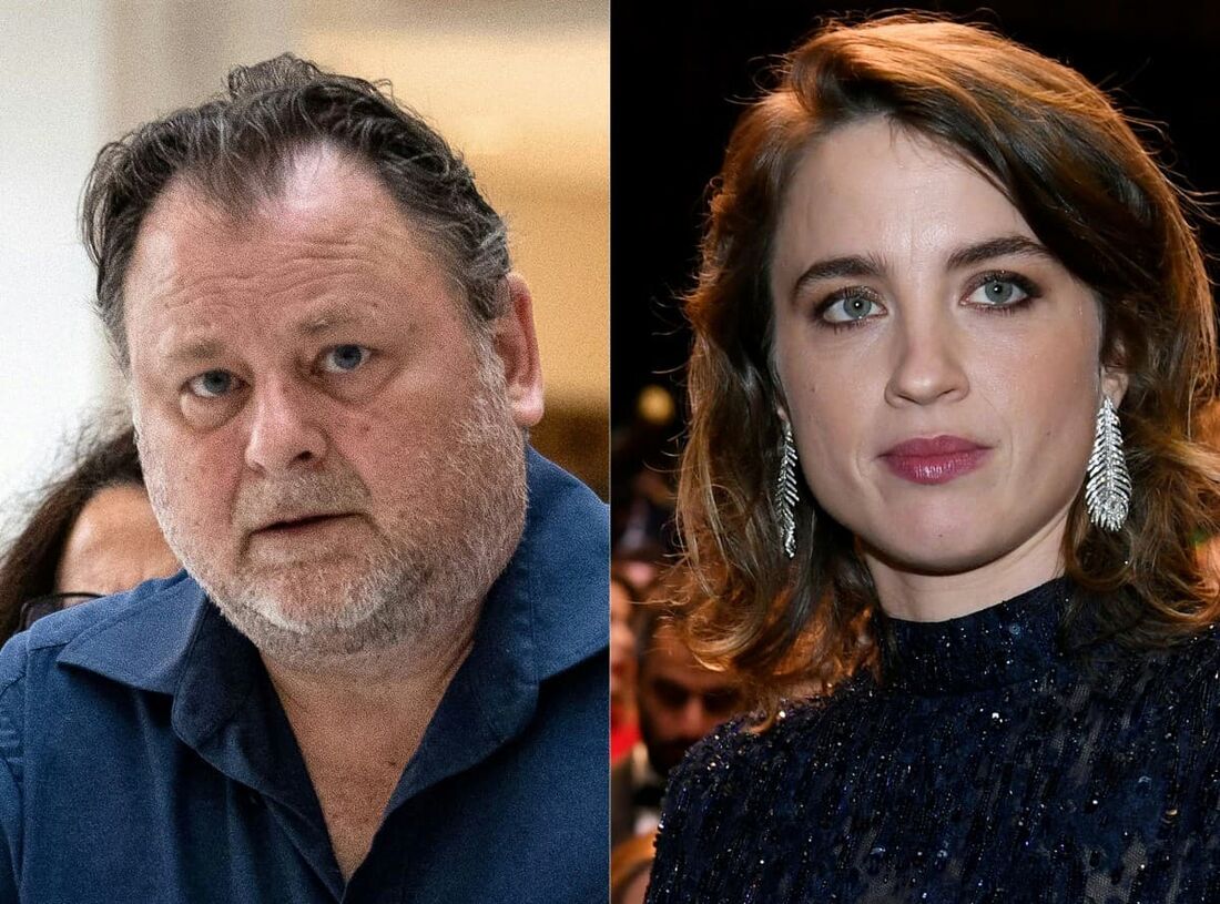 O diretor de cinema francês Christophe Ruggiabe (E) será julgado em 9 e 10 de dezembro de 2024 no Tribunal Penal de Paris por agressão sexual a menor após alegações da atriz francesa Adele Haenel (E)