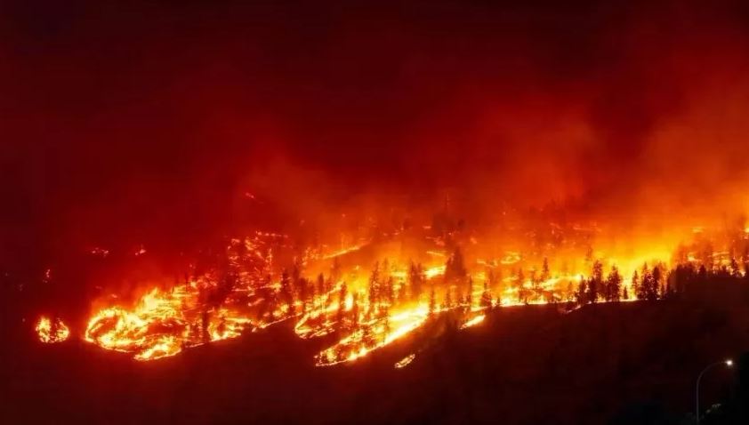 Incêndio florestal em West Kelowna, na Colúmbia Britânica, no Canadá