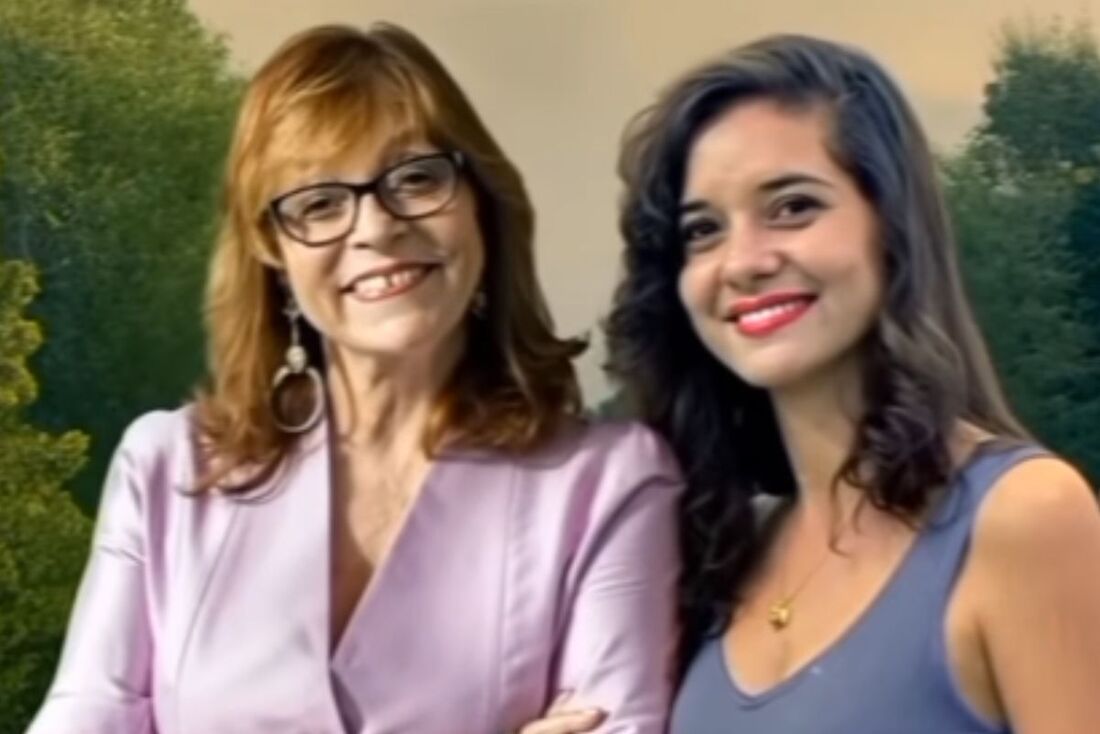 Gloria Perez com a filha, Daniella Perez, em vídeo feito por inteligência artificial (IA)