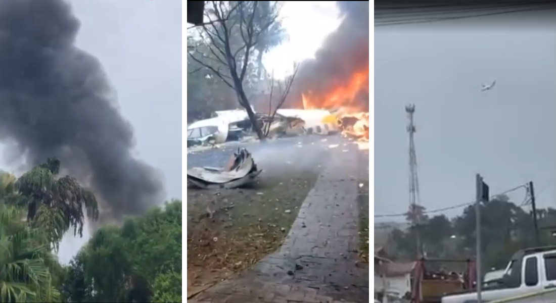 Avião bimotor cai no interior de São Paulo