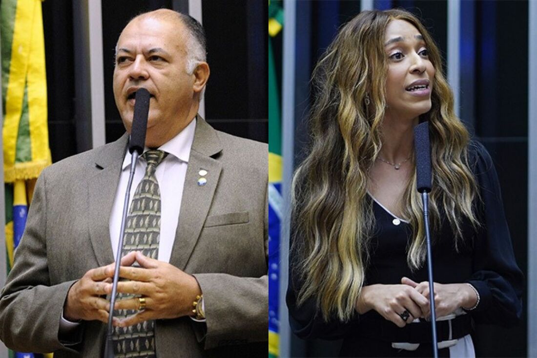 O deputado Pastor Eurico (PL-PE) e a também deputada Erika Hilton (PSOL-SP)