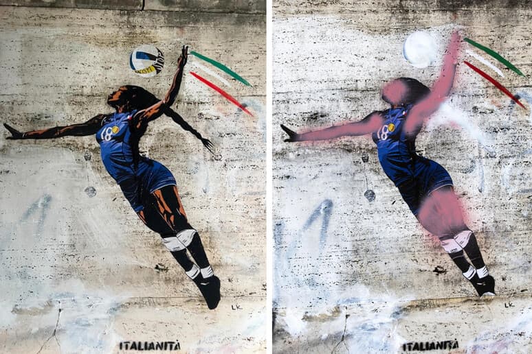 Mural antirracista em homenagem à atleta de vôlei, Paola Egonu 