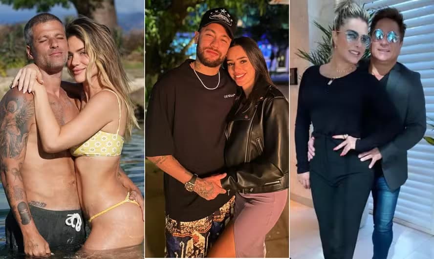 Giovanna Ewbank e Bruno Gagliasso; Neymar e Bruna Biancardi; e Leonardo e Poliana Rocha 