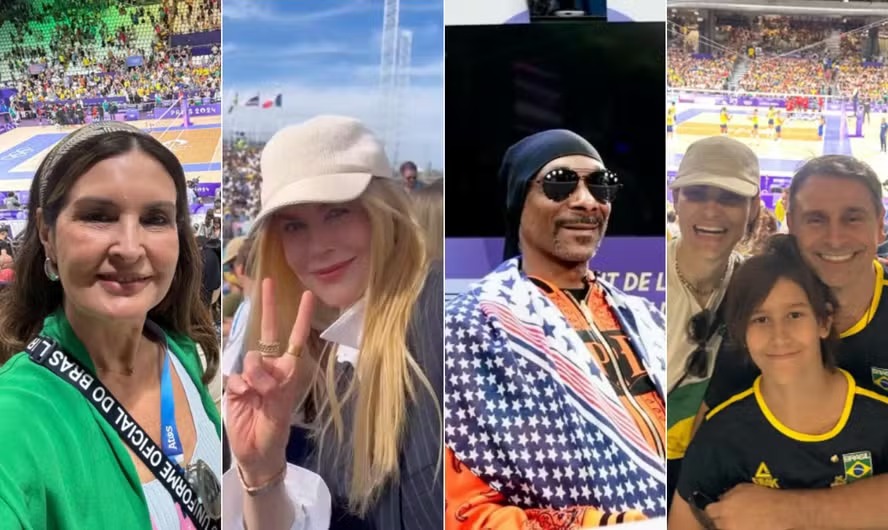 Famosos como Fátima Bernardes, Nicole Kidman, Snoop Dogg e Murilo Rosa acompanham a Olimpíada de Paris 