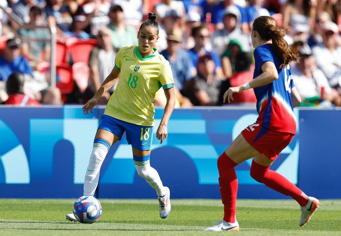 Gabi Portilho diante dos Estados Unidos