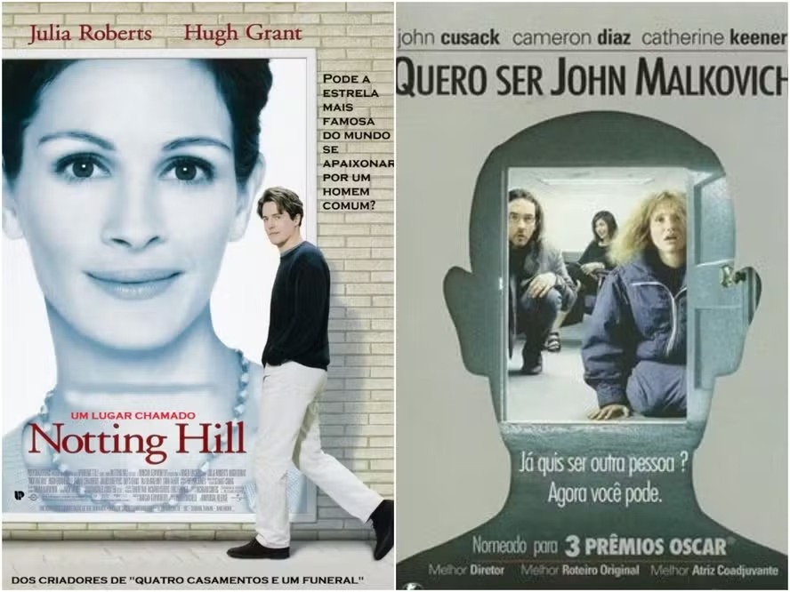 New York Times elege melhores filmes do 'ano de ouro' do cinema, citando obras como 'Um lugar chamado Notting Hill' e 'Quero ser John Malkovich' 