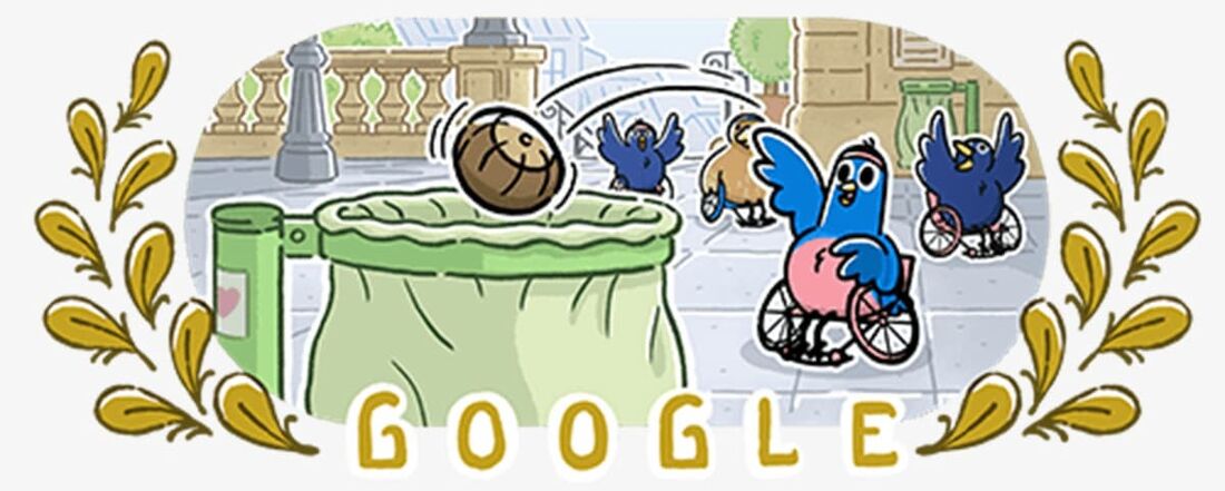  Novo doodle da homepage do Google homenageia o basquete em cadeira de rodas