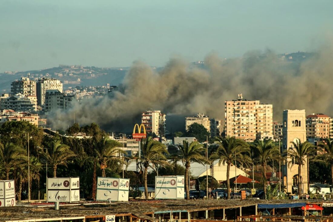 Ataque israelense na área de Burj al-Shamali, no sul do Líbano