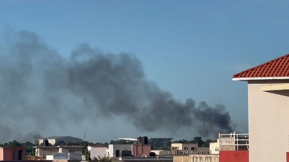 Fumaça de explosão em Bamaco, capital do Mali