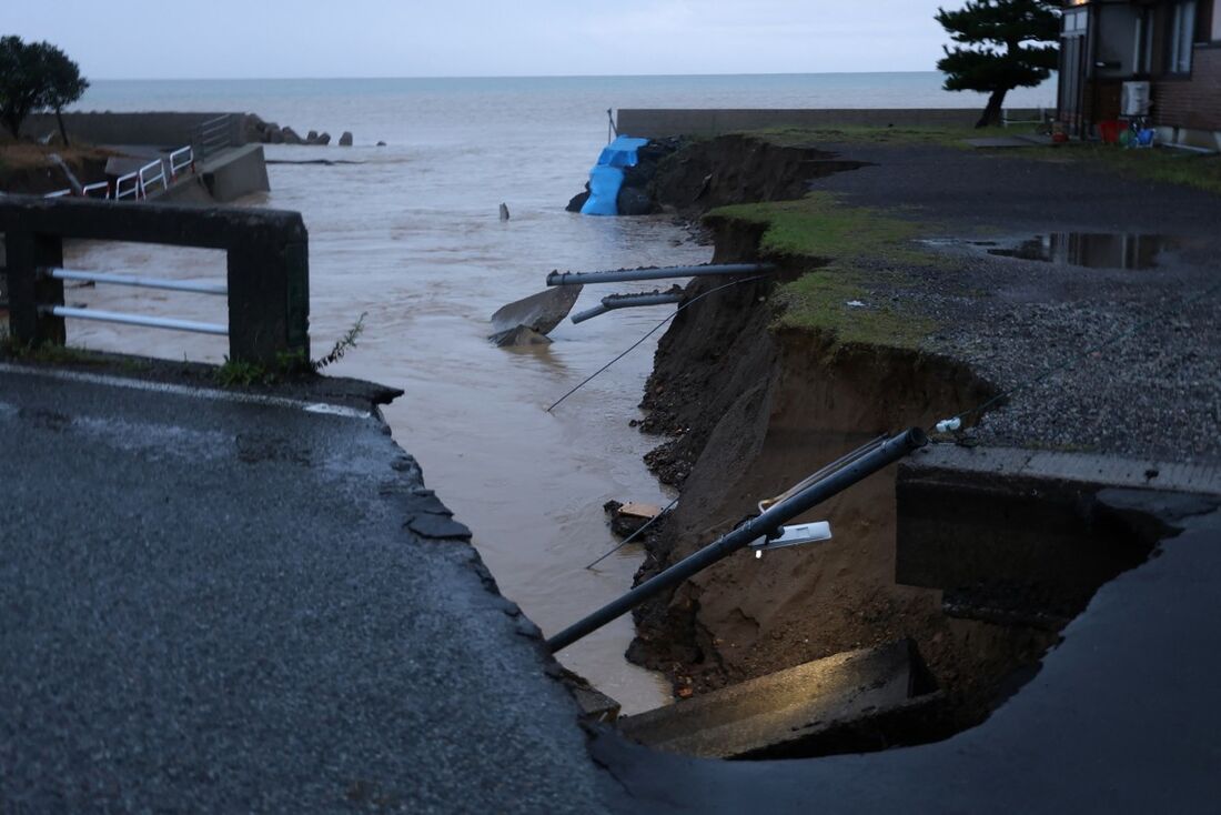 Quase 45 mil habitantes das cidades de Wajima, Suzu e Noto, na província de Ishikawa, foram retirados de suas casas