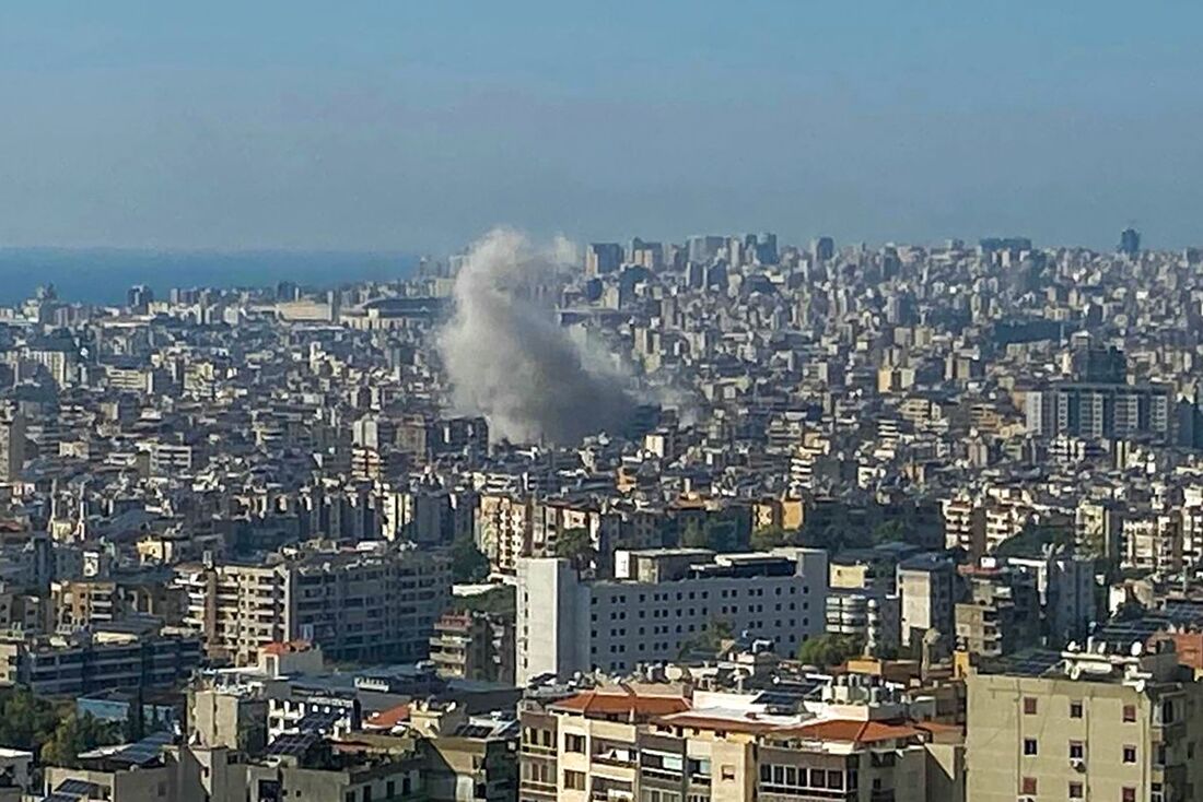 Bombardeio israelense em Beirute, capital do Líbano