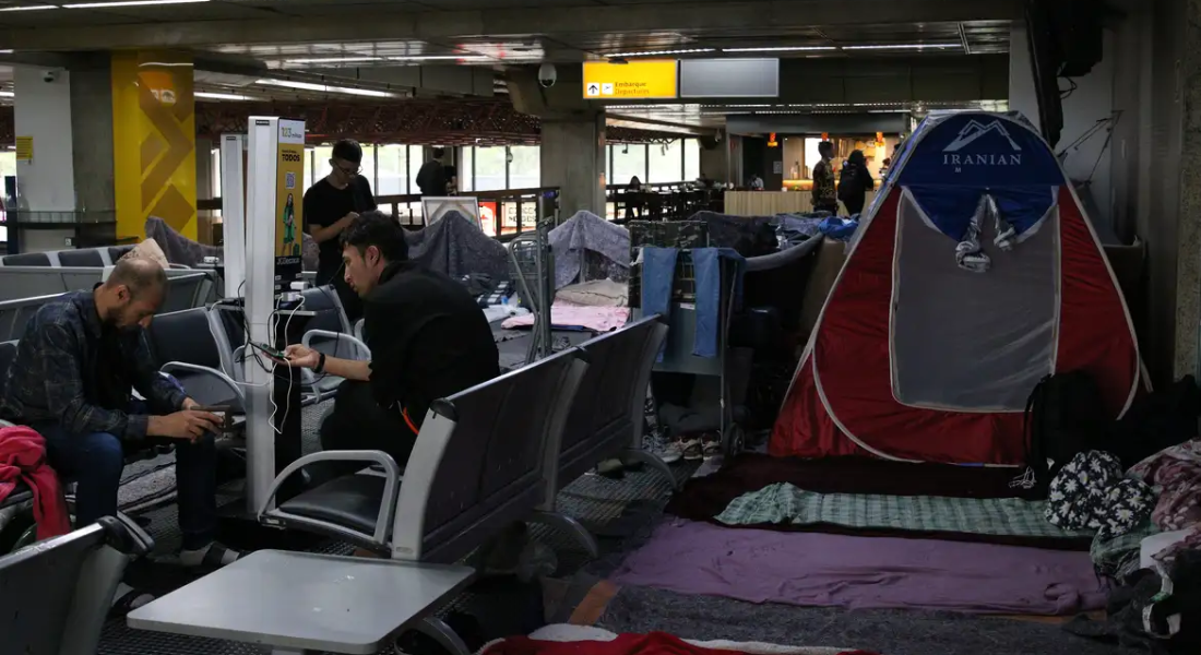 Migrantes no Aeroporto de Guarulhos