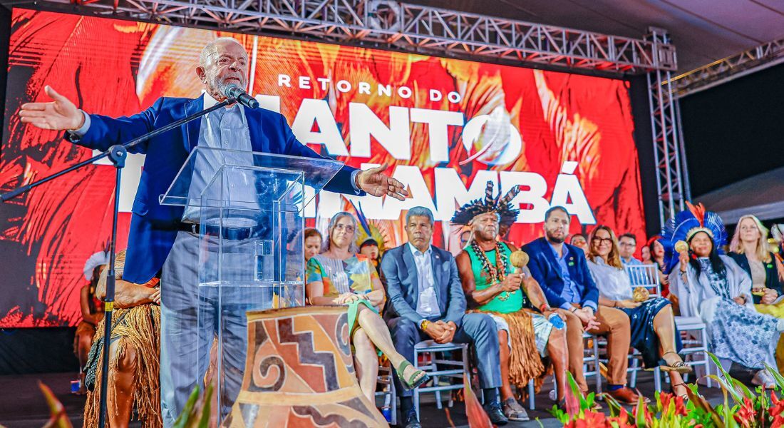 Lula critica Congresso em evento da volta do manto Tupinambá: "Compromisso é com grandes fazendas"